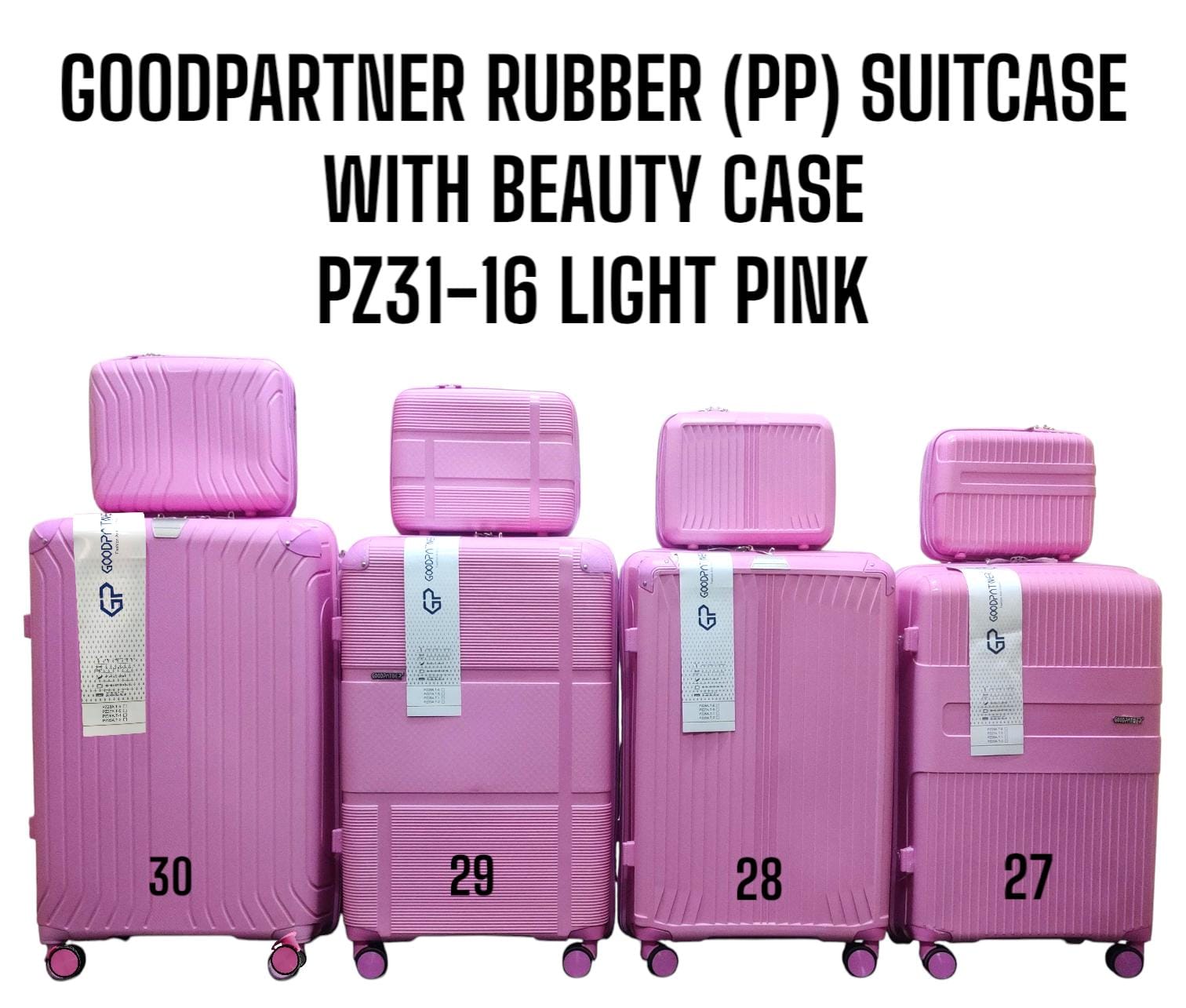 [ TRAVEL IN STYLE 🤩🤩✨ !!! ] 4 IN 1 SIZE 30 GOOD PARTNER PP(RUBBER) SUITCASE WITH  BEAUTY CASE✨.Thats Great For Keeping all Your Necessities Safely Organised While Still Looking Your Absolute Best🔥