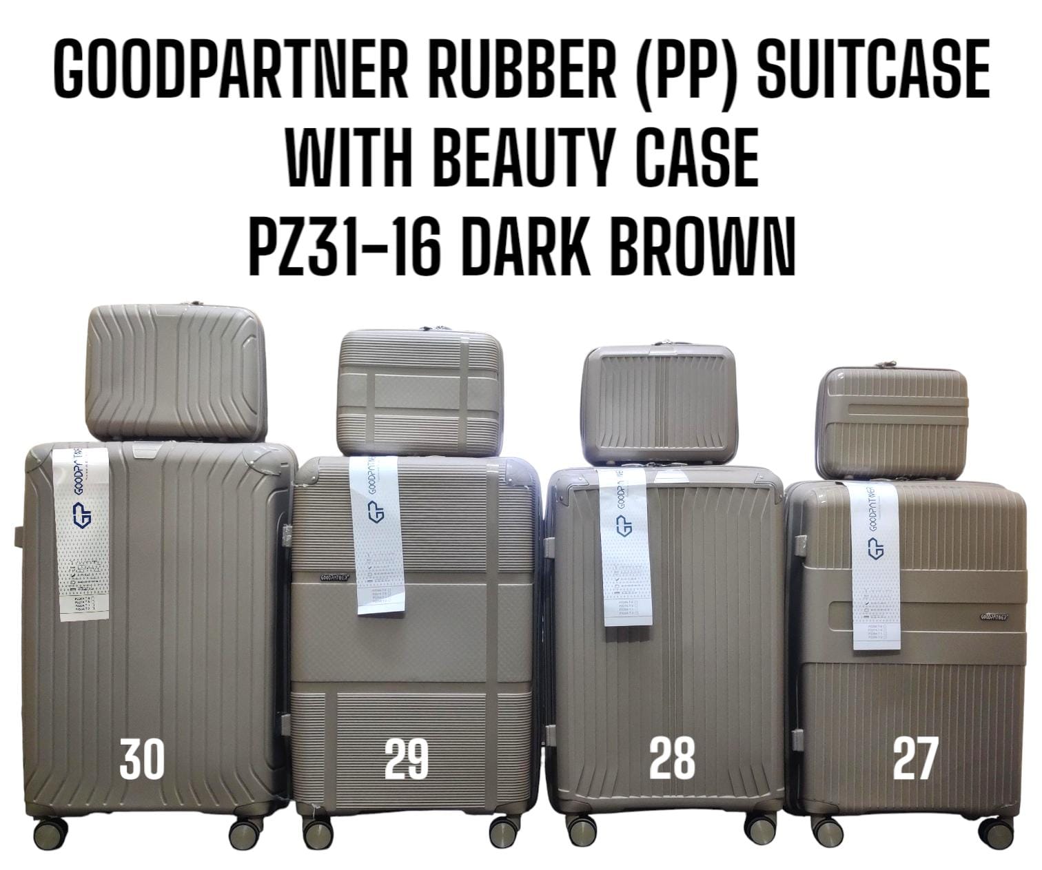 [ TRAVEL IN STYLE 🤩🤩✨ !!! ] 4 IN 1 SIZE 30 GOOD PARTNER PP(RUBBER) SUITCASE WITH  BEAUTY CASE✨.Thats Great For Keeping all Your Necessities Safely Organised While Still Looking Your Absolute Best🔥