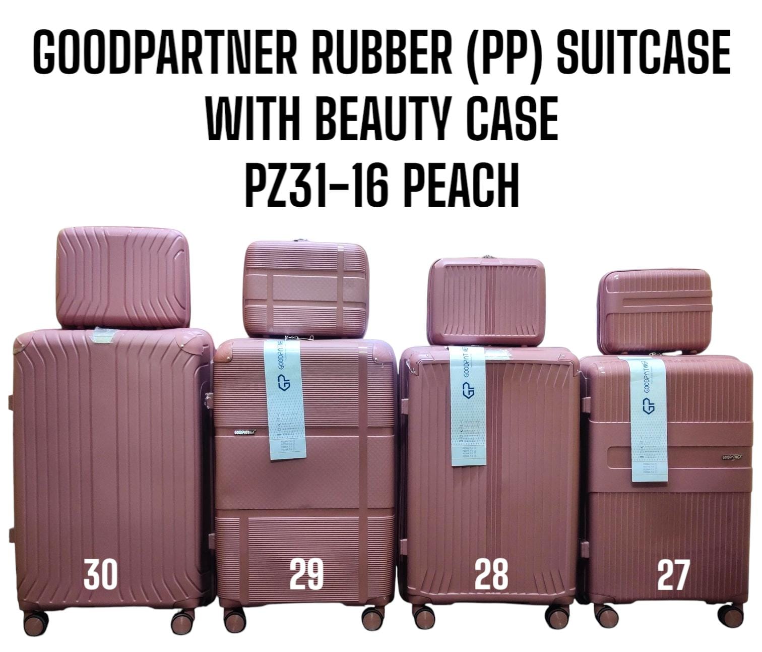 [ TRAVEL IN STYLE 🤩🤩✨ !!! ] 4 IN 1 SIZE 30 GOOD PARTNER PP(RUBBER) SUITCASE WITH  BEAUTY CASE✨.Thats Great For Keeping all Your Necessities Safely Organised While Still Looking Your Absolute Best🔥