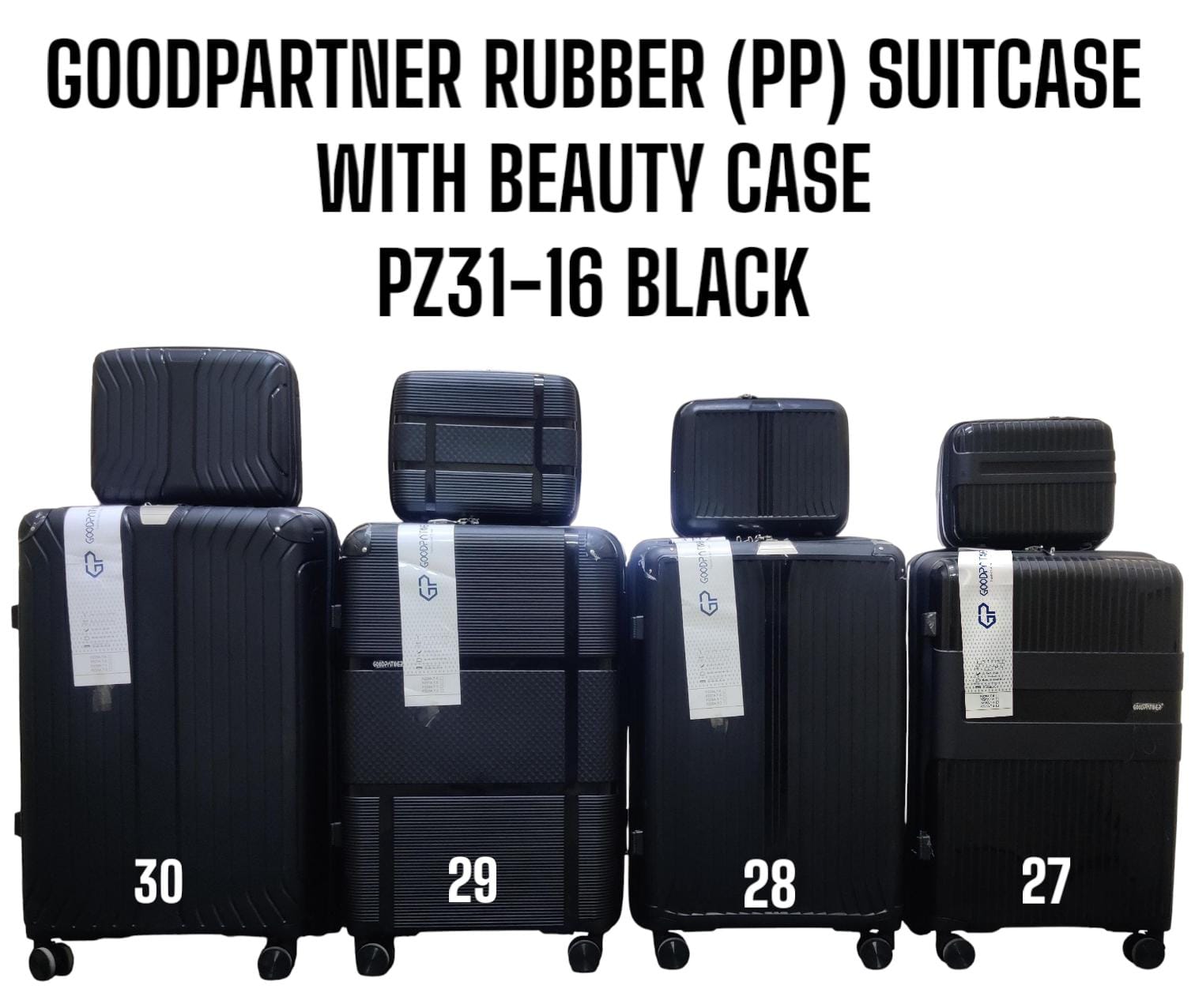 [ TRAVEL IN STYLE 🤩🤩✨ !!! ] 4 IN 1 SIZE 30 GOOD PARTNER PP(RUBBER) SUITCASE WITH  BEAUTY CASE✨.Thats Great For Keeping all Your Necessities Safely Organised While Still Looking Your Absolute Best🔥