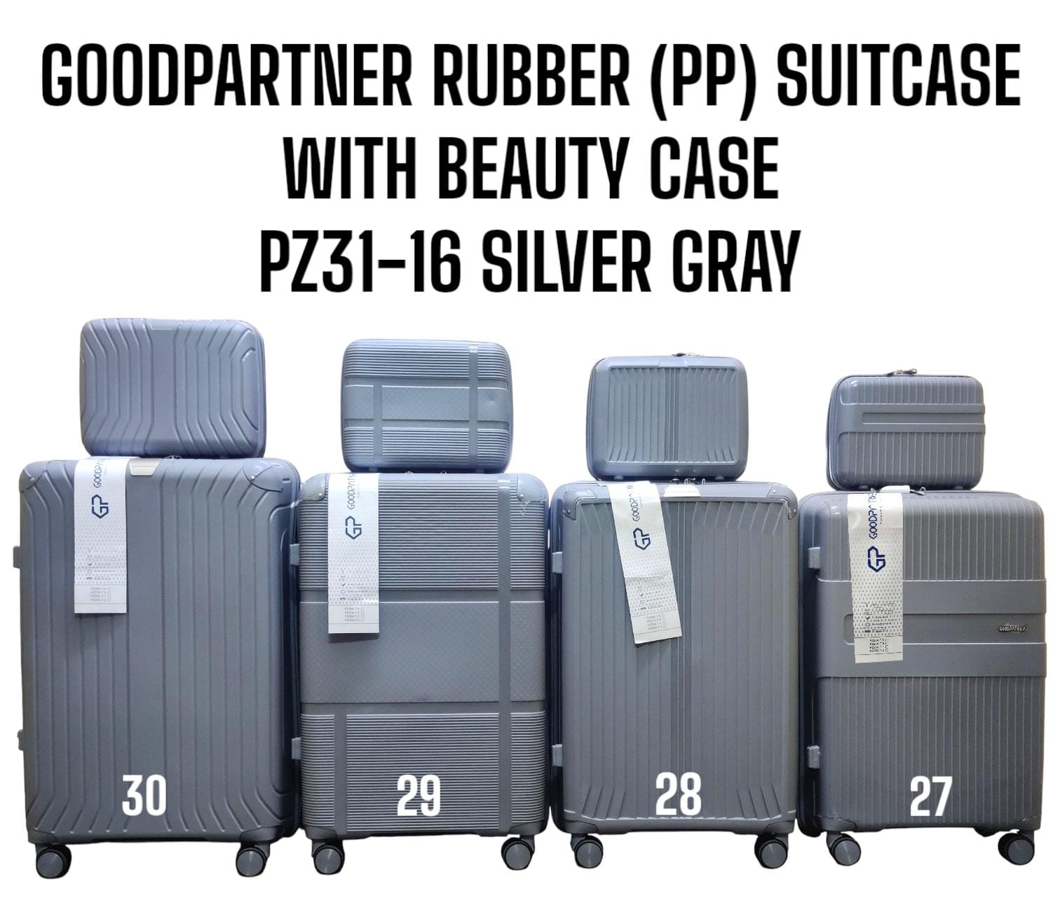 [ TRAVEL IN STYLE 🤩🤩✨ !!! ] 4 IN 1 SIZE 30 GOOD PARTNER PP(RUBBER) SUITCASE WITH  BEAUTY CASE✨.Thats Great For Keeping all Your Necessities Safely Organised While Still Looking Your Absolute Best🔥