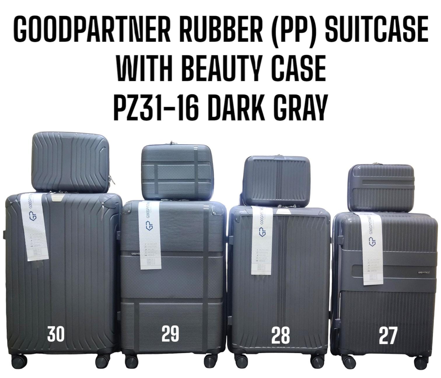 [ TRAVEL IN STYLE 🤩🤩✨ !!! ] 4 IN 1 SIZE 30 GOOD PARTNER PP(RUBBER) SUITCASE WITH  BEAUTY CASE✨.Thats Great For Keeping all Your Necessities Safely Organised While Still Looking Your Absolute Best🔥