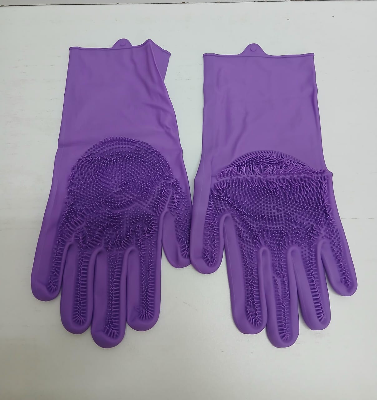 💦 HOT OFFER 💦 – Silicone Washing Gloves  1  pair | Reusable, Durable, Heat & Water Resistant Gloves for Dishwashing, Cleaning & Home Use