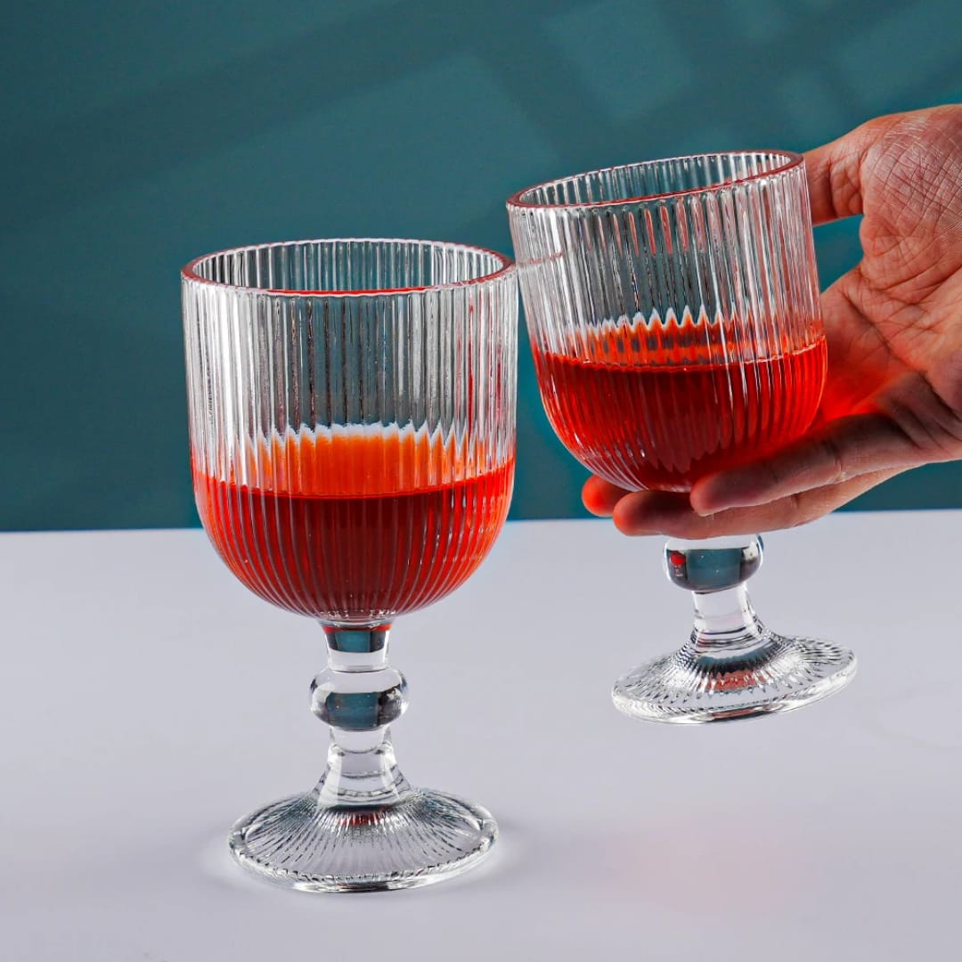 6-Piece Wine Glasses Set | Premium Clear Glass, Dishwasher Safe, Elegant Stemware for Red & White Wine, Parties & Home Dining