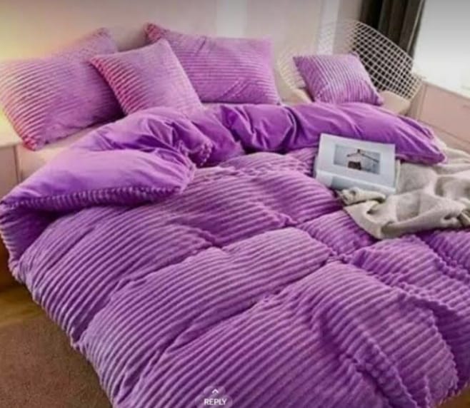 🔥 TODAY OFFER 🔥 4pc TC & Weaverbird Velvet Duvet Set 6x7ft – 1 Duvet, 1 Bedsheet & 2 Pillowcases Luxury Modern Bedding