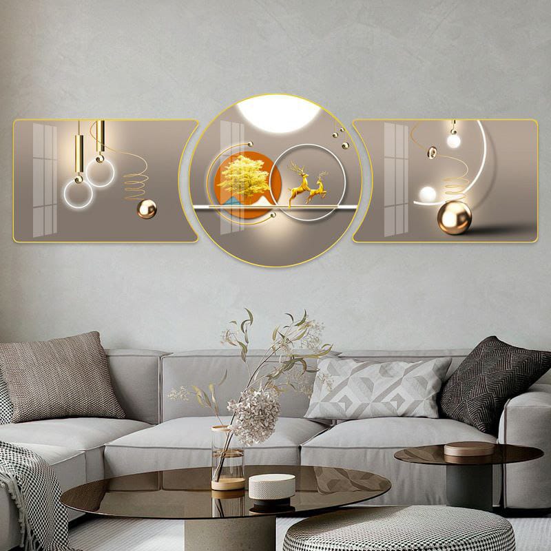 [ PRICE OFFER 🤩🤩✨...ONLY AT KILIMALL !!! ] 3 Pcs Brand New Classy Very High Quality Stylish and Luxurious Indoor  Crystal porcelain decorative painting . Exclusive and Enticing at Affordable Price