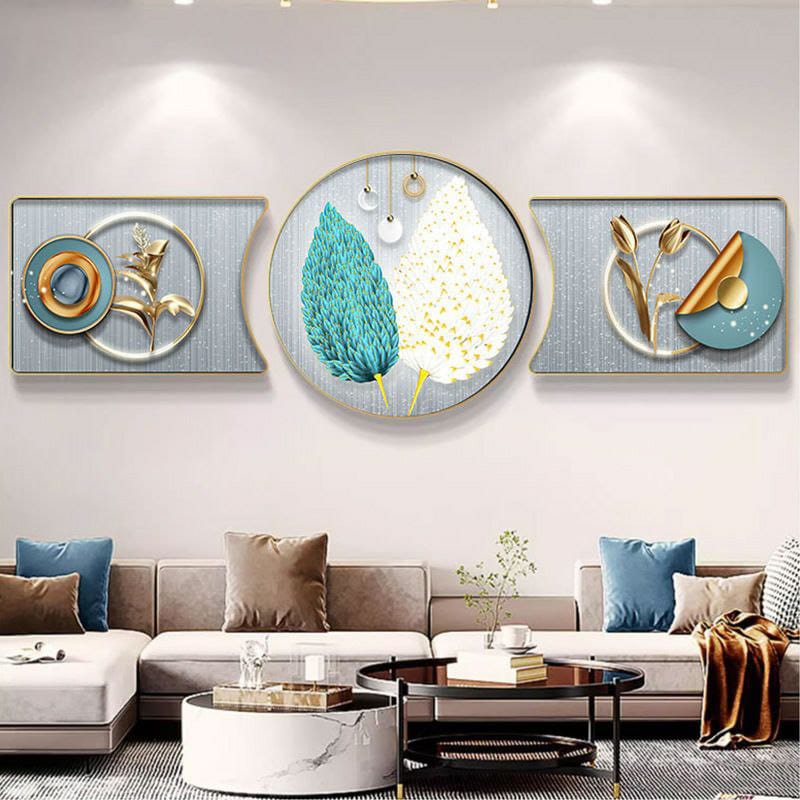 [ PRICE OFFER 🤩🤩✨...ONLY AT KILIMALL !!! ] 3 Pcs Brand New Classy Very High Quality Stylish and Luxurious Indoor  Crystal porcelain decorative painting . Exclusive and Enticing at Affordable Price