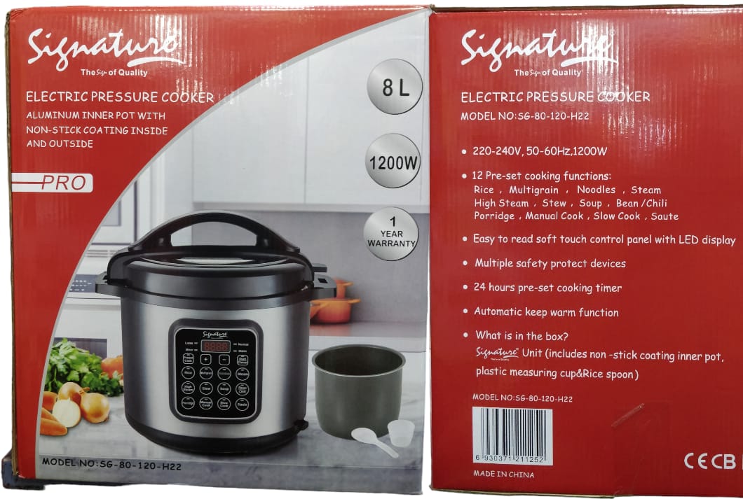 [🔥KILIMALL SPECIAL OFFERS 🤩🤩✨ !!! ] 1 Pc Classy Brand New Very high Quality Stylish and Luxurious Kitchen SG80120H22 Signature Electric Pressure Cooker 8L.Designed With Durability and Functionality