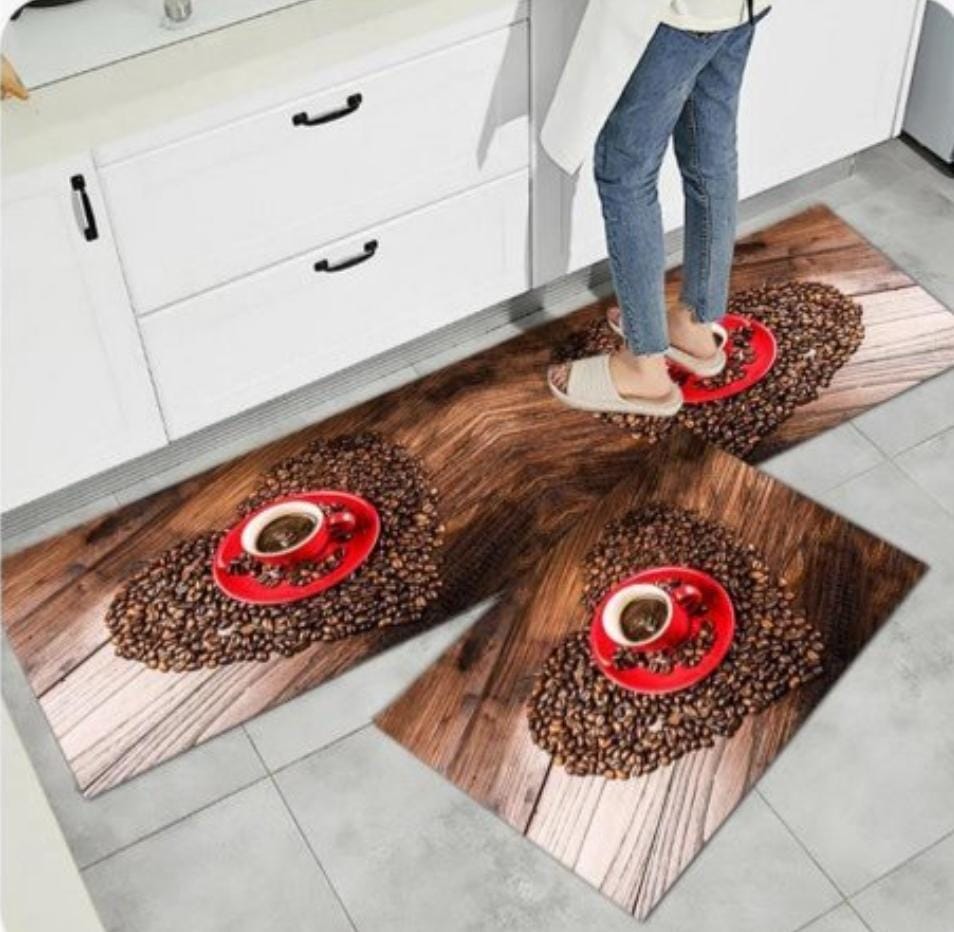 New arrival!! strong grip Rubber underside floor 3D 2in1 kitchen mat.