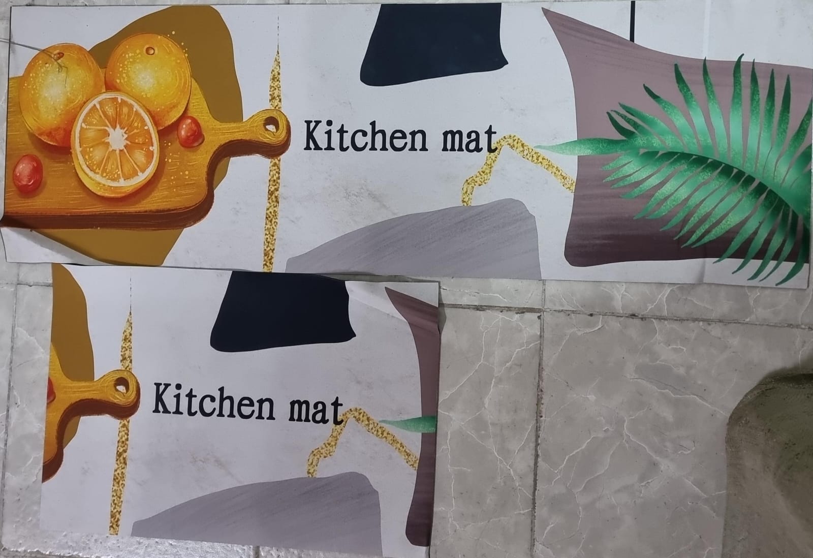 New arrival!! strong grip Rubber underside floor 3D 2in1 kitchen mat.