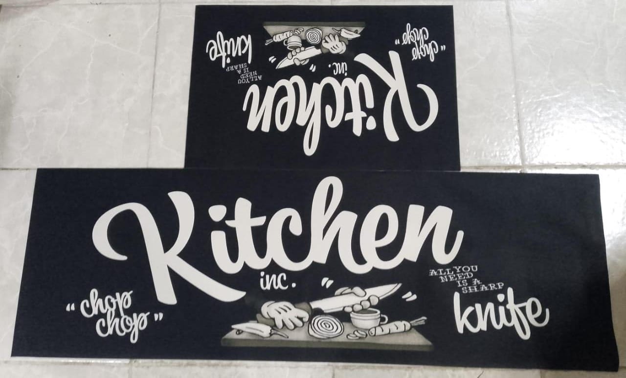 New arrival!! strong grip Rubber underside floor 3D 2in1 kitchen mat.