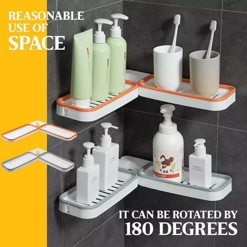 180° adhesive shower caddy, Grey and orange Shower Caddy Adhesive for Replacement, No Drilling , Soap Holder, Bathroom Storage Shelves and Kitchen Racks