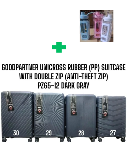 [🤑🥑** TRAVEL IN STYLE 🤩🤩✨ !!! ]  ✅️ 3 IN 1 SIZE 29 BRAND NEW STYLISH GOOD PARTNER PP(RUBBER) SUITCASE WITH DOUBLE ZIP .THAT COMES WITH A FREE 1PC  WATER BOTTLE ( RANDOM COLOR) AT AFFORDABLE PRICE