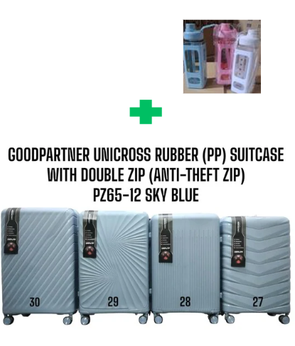 [🤑🥑** TRAVEL IN STYLE 🤩🤩✨ !!! ]  ✅️ 3 IN 1 SIZE 29 BRAND NEW STYLISH GOOD PARTNER PP(RUBBER) SUITCASE WITH DOUBLE ZIP .THAT COMES WITH A FREE 1PC  WATER BOTTLE ( RANDOM COLOR) AT AFFORDABLE PRICE