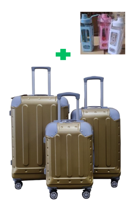 [🤑🥑** TRAVEL IN STYLE 🤩🤩✨ !!! ]  ✅️ 3 IN 1 SIZE 29 BRAND NEW STYLISH  JAZZ POWER ABS 005 DESIGN SUITCASE  .THAT COMES WITH A FREE 1PC  WATER BOTTLE ( RANDOM COLOR) AT AFFORDABLE PRICE