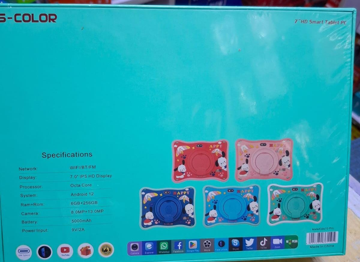 [ GRAB IT AT LOW PRICE+ ADDED OFFERS 🤩🤩✨ !!! ]  1Pc Brand New 7 inches Smart Kids Learning Tablets Connects to wifi,1024*600 Display, android 12, 6GB +128GB, battery 5000mAh tablets