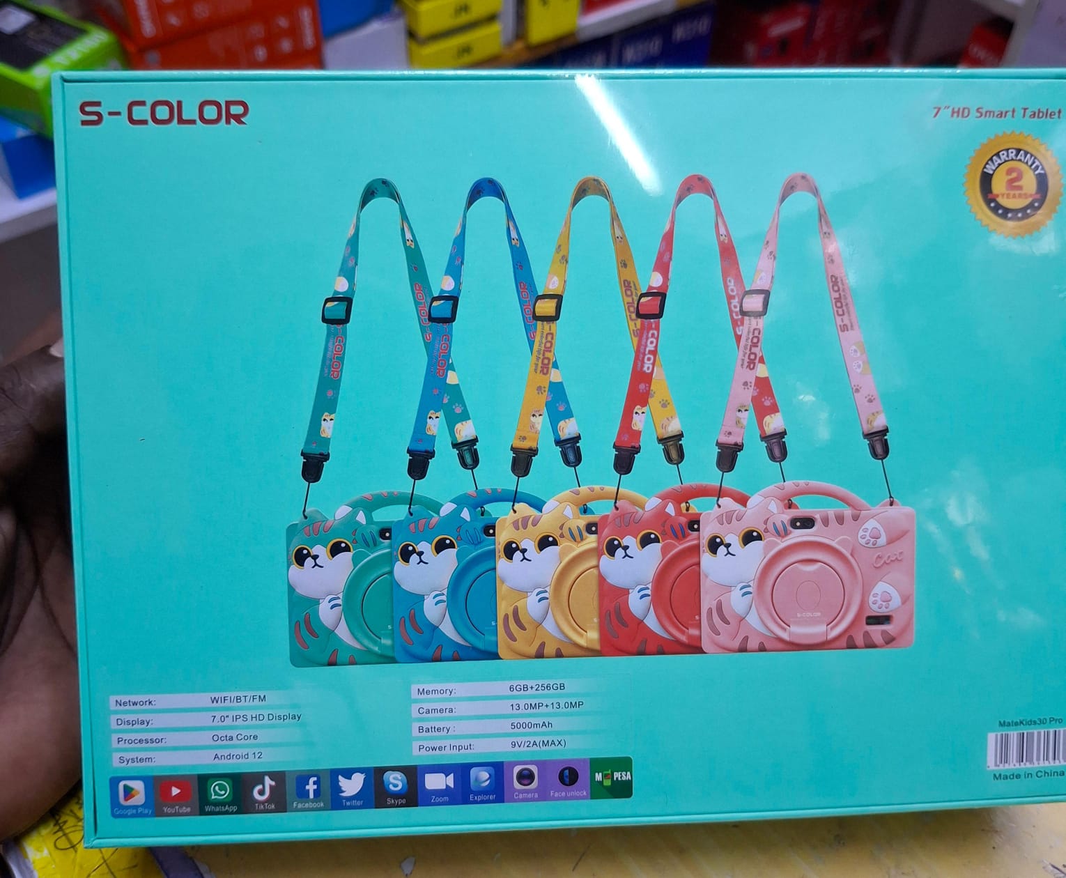 [ GRAB IT AT LOW PRICE+ ADDED OFFERS 🤩🤩✨ !!! ]  1Pc Brand New Classy 7 inches Smart Kids Learning Tablets Connects to wifi,1024*600 Display, android 12, 6GB +256GB,  Camera 13.0 MP + 13.0 MP battery