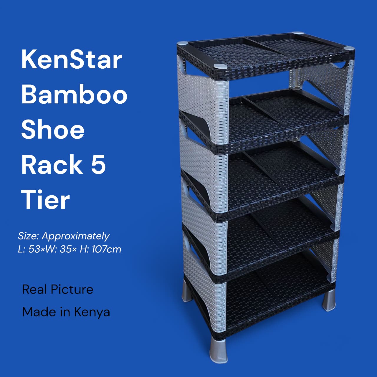 [📢PRICE DROP ALERT! SAVE BIG ON YOUR FAVES 🤑!!!]  1Pc Brand New Very Quality Ken Star Shoe Rack 5 Tier - 📏 Size: L: 53cm x W: 35cm x H: 107cm.- 👠 Store multiple pairs of shoes neatly.