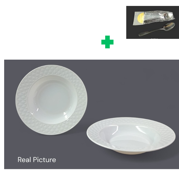 🤑🥑**HOT DEALS 🔥 🥑🌽ONLY AT KILIMALL !!! **🥑 12Pcs Brand New High Quality Durable & Stylish MELAMINE UNI PLAIN SOUP PLATE 10"....That Comes with a Free Set of Spoons