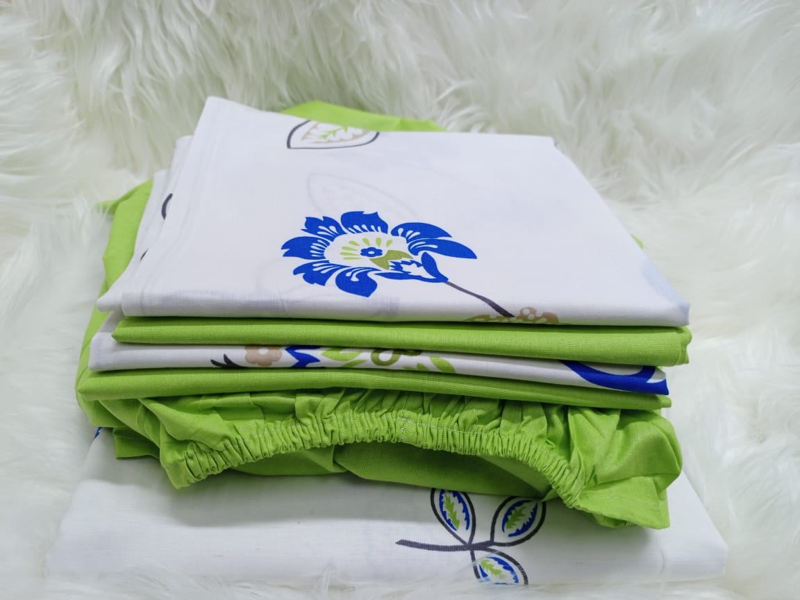 🤑🥑**HOT DEALS 🔥 !!]  6Pcs Size 6X7 Classy Brand New High Quality Stylish and Luxurious mix and match bedsheets ▪️1 pc pattern bedsheet ▪️1 pc plain fitted bedsheet✨4 pcs pillow cases