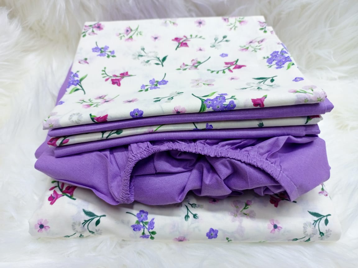 🤑🥑**HOT DEALS 🔥 !!]  6Pcs Size 6X7 Classy Brand New High Quality Stylish and Luxurious mix and match bedsheets ▪️1 pc pattern bedsheet ▪️1 pc plain fitted bedsheet✨4 pcs pillow cases