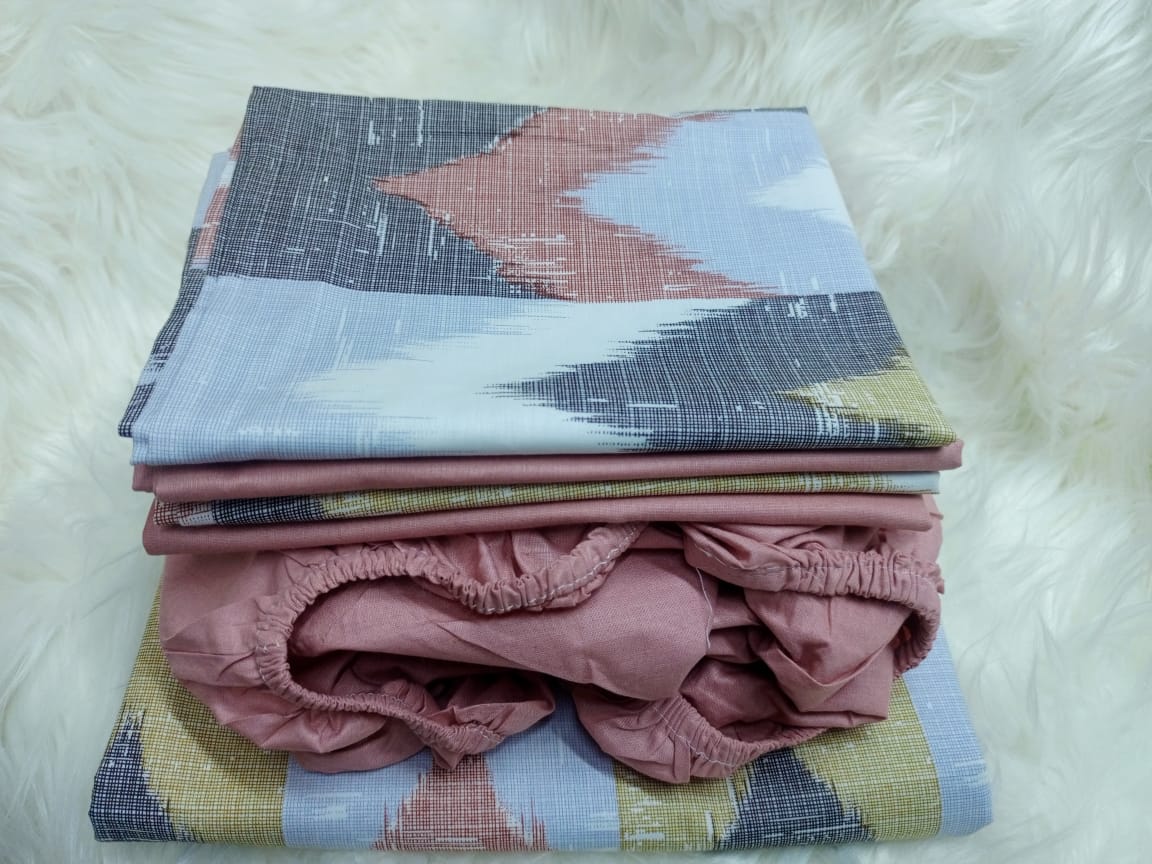 🤑🥑**HOT DEALS 🔥 !!]  6Pcs Size 6X7 Classy Brand New High Quality Stylish and Luxurious mix and match bedsheets ▪️1 pc pattern bedsheet ▪️1 pc plain fitted bedsheet✨4 pcs pillow cases