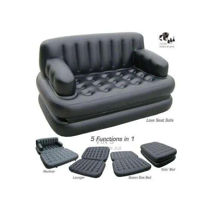 🛒 VALUE OFFER 🛒 - 1 pc Inflatable Sofa Bed 5-in-1 Air Couch - Comfortable, Portable, Durable & High Quality at Affordable Price