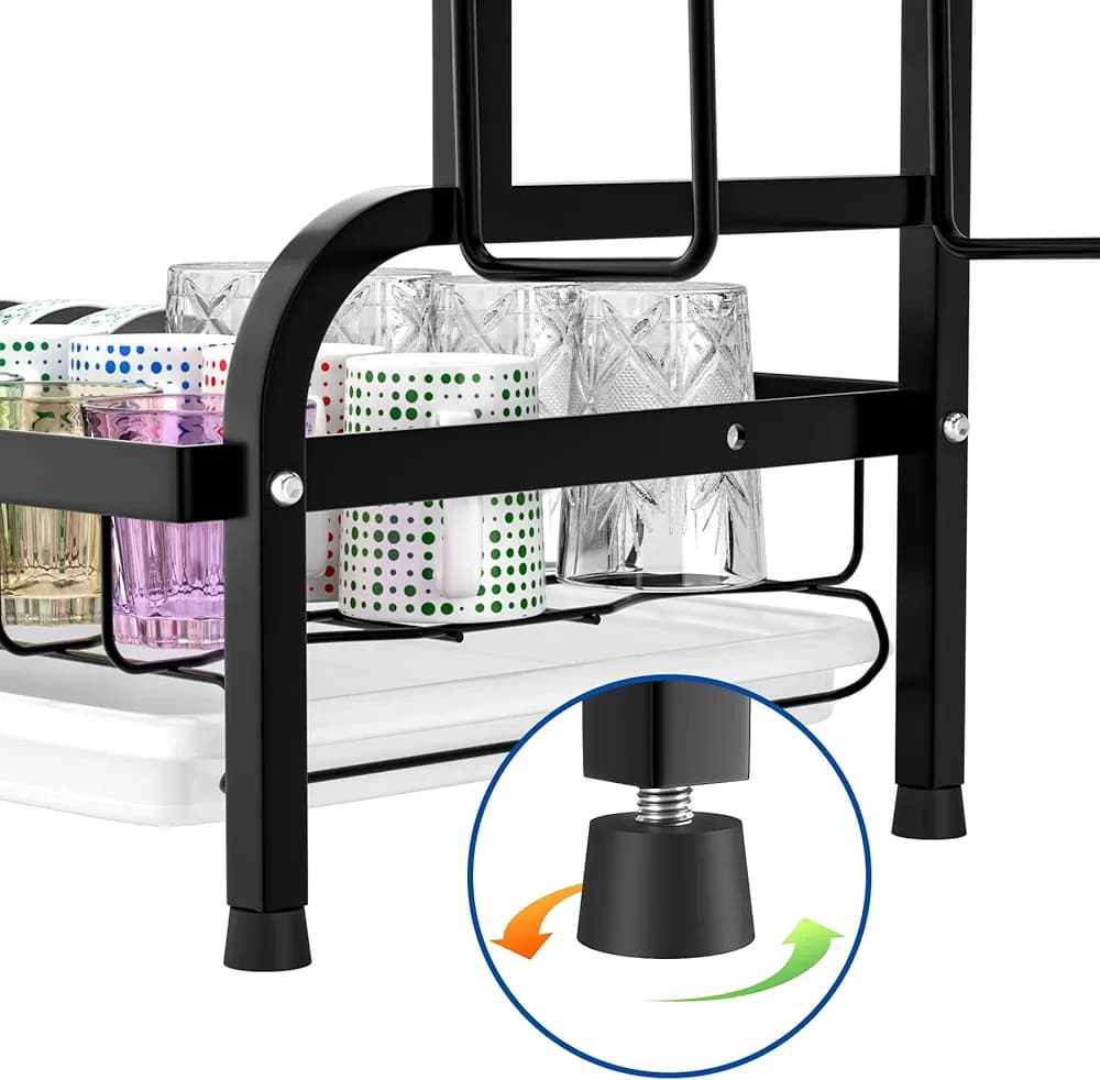 💥 SUPER OFFER 💥 - 2-Tier Stainless Steel Dish Rack, Easy to Assemble, Durable & Space-Saving – Perfect Kitchen Organizer