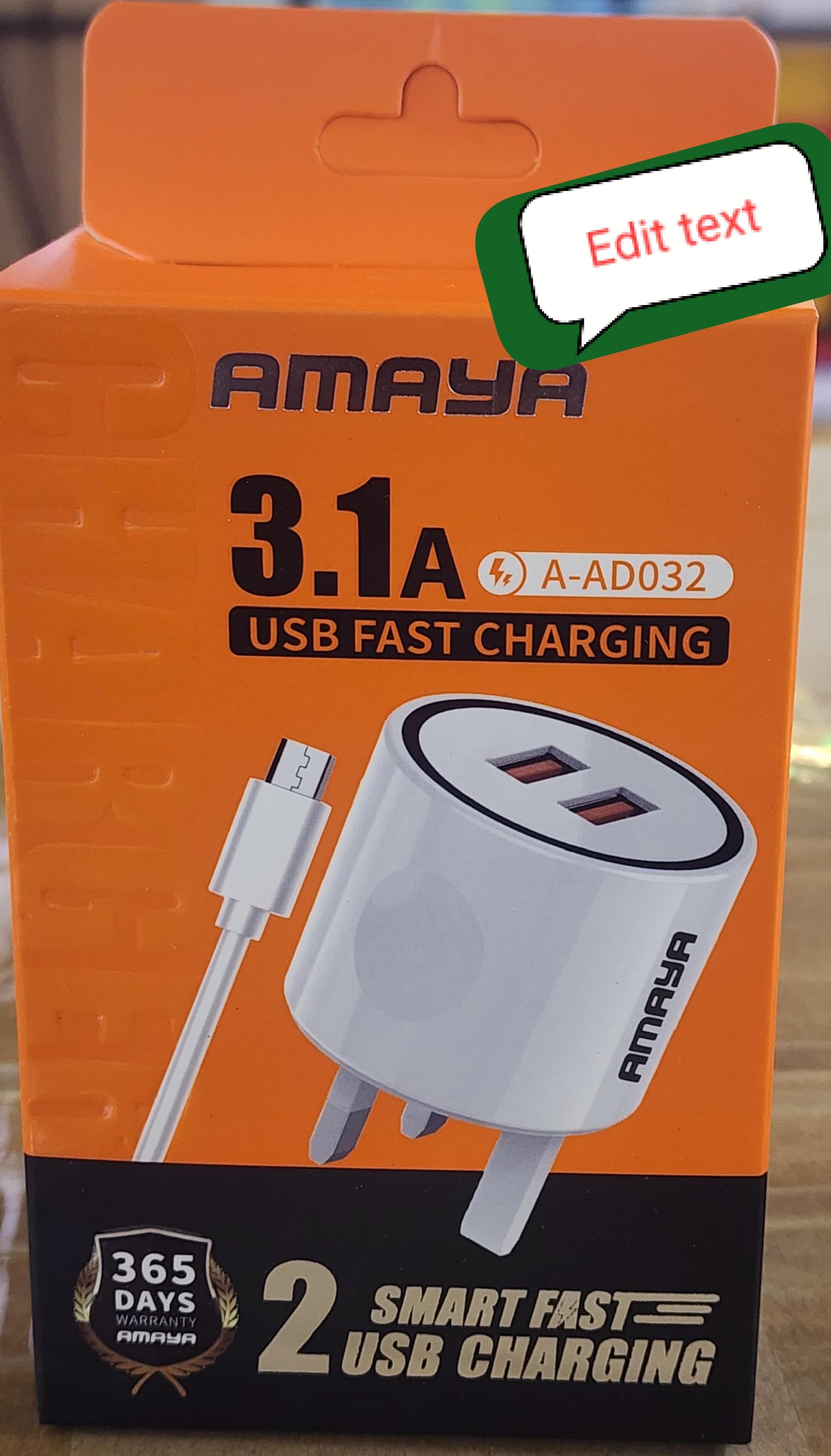 Amaya 3.1A USB fast charging