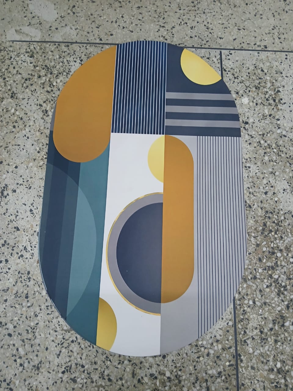 Big size Oval 48*78cm Bathroom/ Door mats with rubber underside