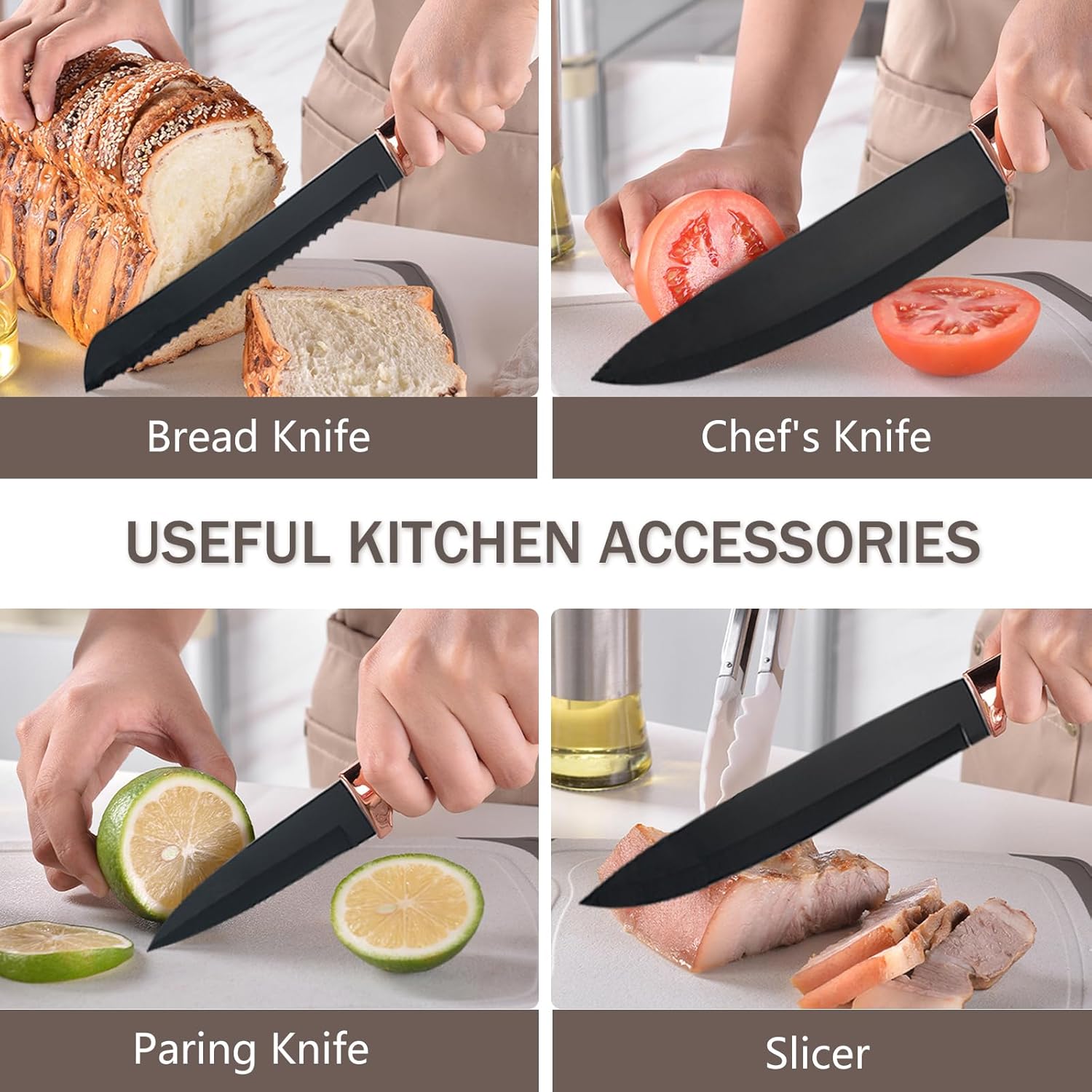 Cooking Utensils Set,19 Kitchen Set Utensils Set with 11 Pieces Spatula Cooking Utensils,Heat Resistant Silicone Utensils 6 Piece Sharp Knife Set 2 Pieces Utensil Cutting Board