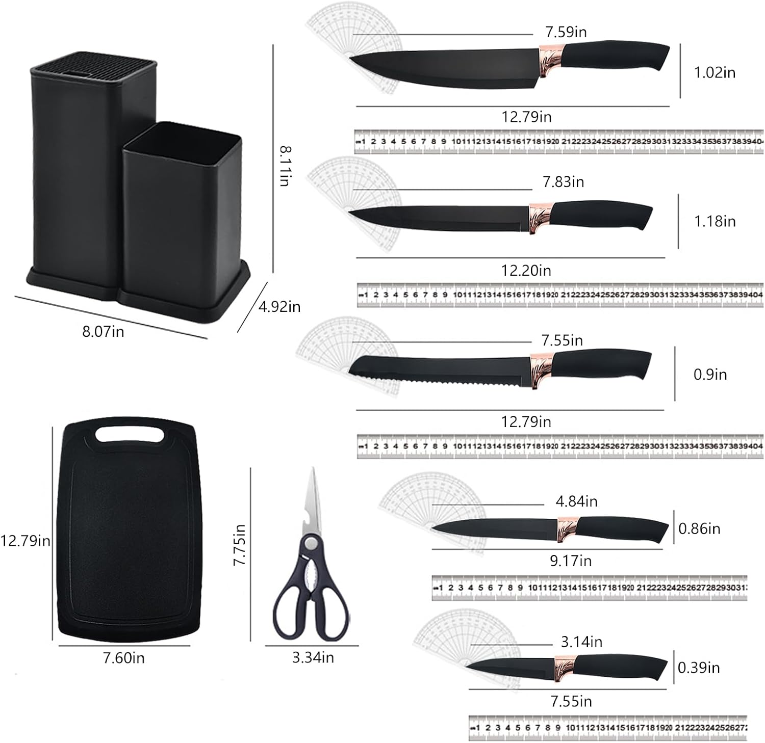 Cooking Utensils Set,19 Kitchen Set Utensils Set with 11 Pieces Spatula Cooking Utensils,Heat Resistant Silicone Utensils 6 Piece Sharp Knife Set 2 Pieces Utensil Cutting Board