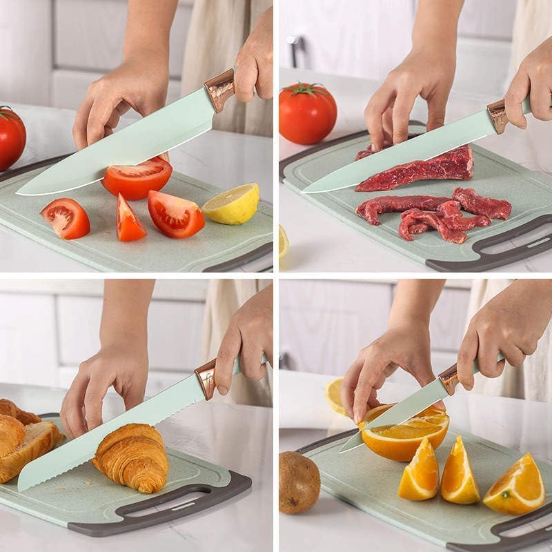 Cooking Utensils Set,19 Kitchen Set Utensils Set with 11 Pieces Spatula Cooking Utensils,Heat Resistant Silicone Utensils 6 Piece Sharp Knife Set 2 Pieces Utensil Cutting Board