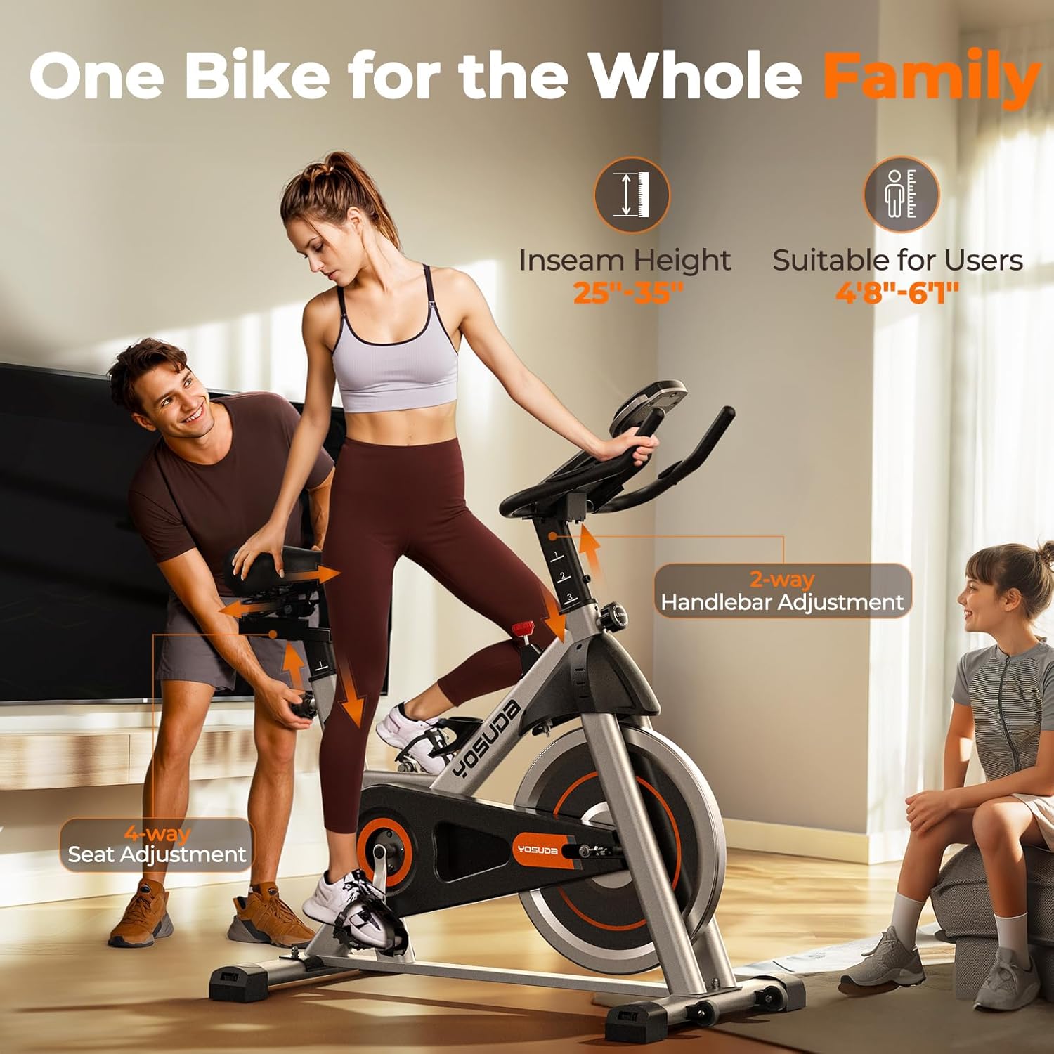 Exercise Bike - Magnetic Stationary Bike for Home Gym - Indoor Cycling Bike with Tablet Mount & Comfortable Seat Cushion, 350LBS  (160Kg) Weight Capacity, Belt Drive Workout Bike