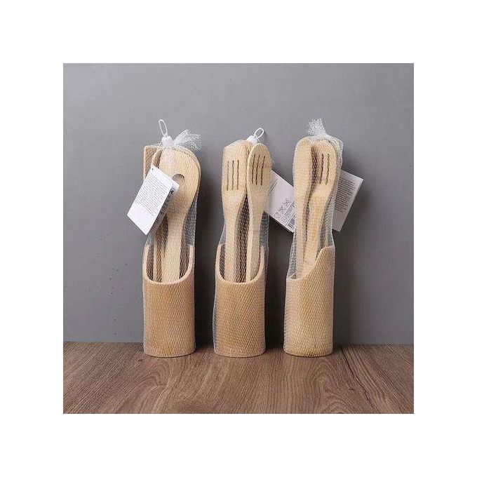 5Pcs BambooWooden MwikoFlipper CookingStir LadleSpoon Holder.made of robust bamboo, eco-friendly a renewable resource and natural, with long handle, more resistant to heat, non-toxic
