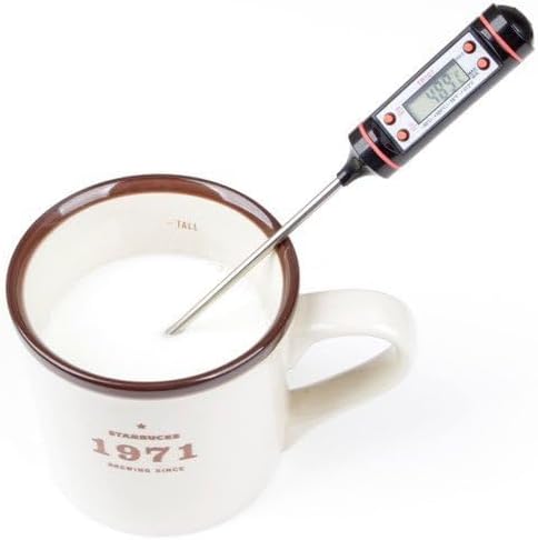 Digital Stainless Cooking Thermometer with Instant Read, Long Probe, LCD Screen, Anti-Corrosion, Best for Food, Meat, Grill, BBQ, Milk, and Bath Water