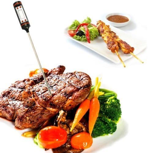 Digital Stainless Cooking Thermometer with Instant Read, Long Probe, LCD Screen, Anti-Corrosion, Best for Food, Meat, Grill, BBQ, Milk, and Bath Water