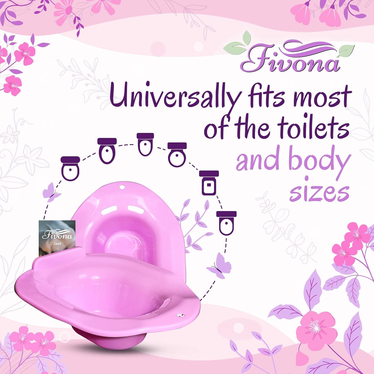 Yoni Steam Seat Over the Toilet for V Steaming and Sitz Bath Soak - Vaginal Steaming Tub - Basin for Hemorrhoids and Postpartum Care - Fits Most Toilet Shapes +herbs