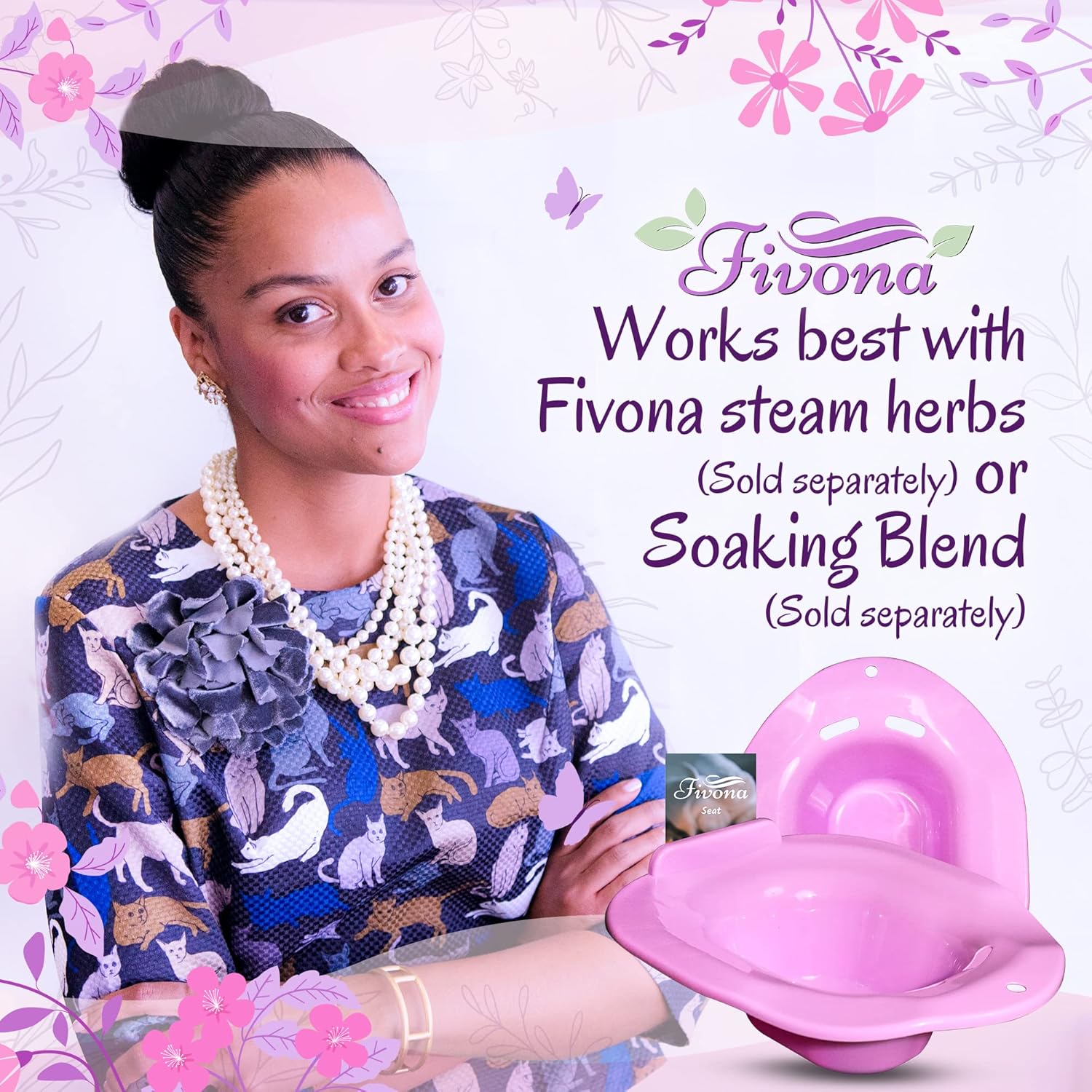 Yoni Steam Seat Over the Toilet for V Steaming and Sitz Bath Soak - Vaginal Steaming Tub - Basin for Hemorrhoids and Postpartum Care - Fits Most Toilet Shapes +herbs