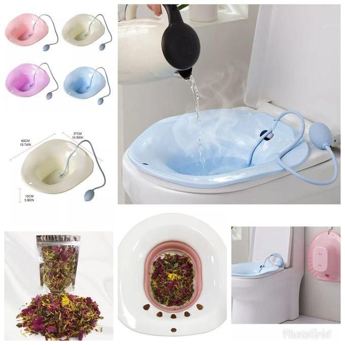 Yoni Steam Seat Over the Toilet for V Steaming and Sitz Bath Soak - Vaginal Steaming Tub - Basin for Hemorrhoids and Postpartum Care - Fits Most Toilet Shapes +herbs