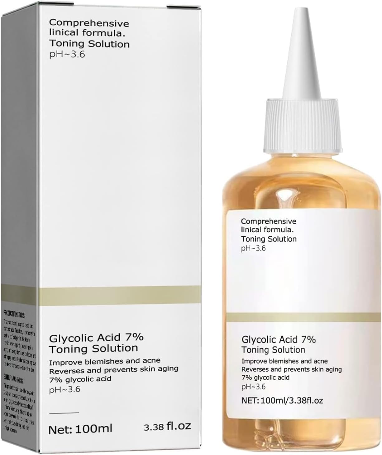 The Ordinary Glycolic Acid 7% Exfoliating Toner | 240ml- Hydrating & Pore Minimizing Solution for Clearer Skin | Gentle Acne Treatment with Aloe Vera & Ginseng Extracts | 240ml