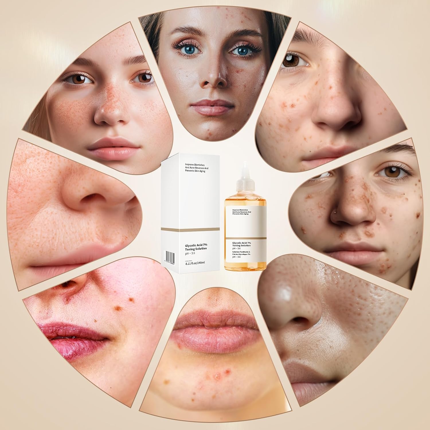 The Ordinary Glycolic Acid 7% Exfoliating Toner | 240ml- Hydrating & Pore Minimizing Solution for Clearer Skin | Gentle Acne Treatment with Aloe Vera & Ginseng Extracts | 240ml