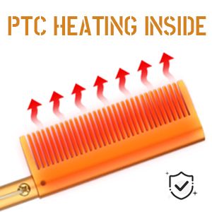 Hot Comb Electric Pressing Comb with Anti-Scald and Ceramic Plates - Versatile Hair Straightener, Curler, and Heated Brush for Beard Styling and Travel