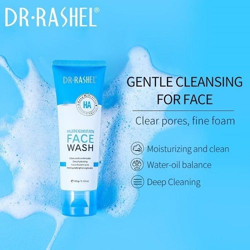 Dr Rashel Hyaluronic Acid Moisturizing Face Wash can wash away dirt, oil, and makeup residue, unclog the skin pores, and make the skin completely clean. 100g
