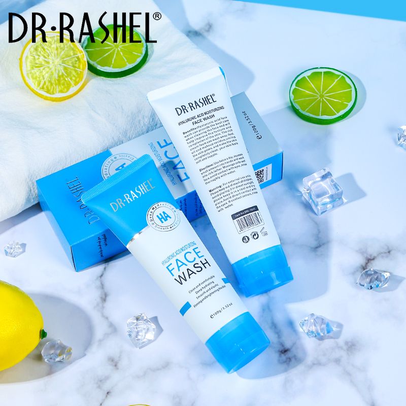 Dr Rashel Hyaluronic Acid Moisturizing Face Wash can wash away dirt, oil, and makeup residue, unclog the skin pores, and make the skin completely clean. 100g