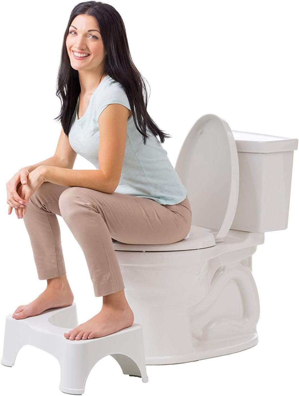 Squatty Potty Simple Bathroom Toilet Stool, Deep Purple 7", Ergonomic Stool – Posture-Enhancing Bathroom Footrest for Improved Digestion & Constipation Relief