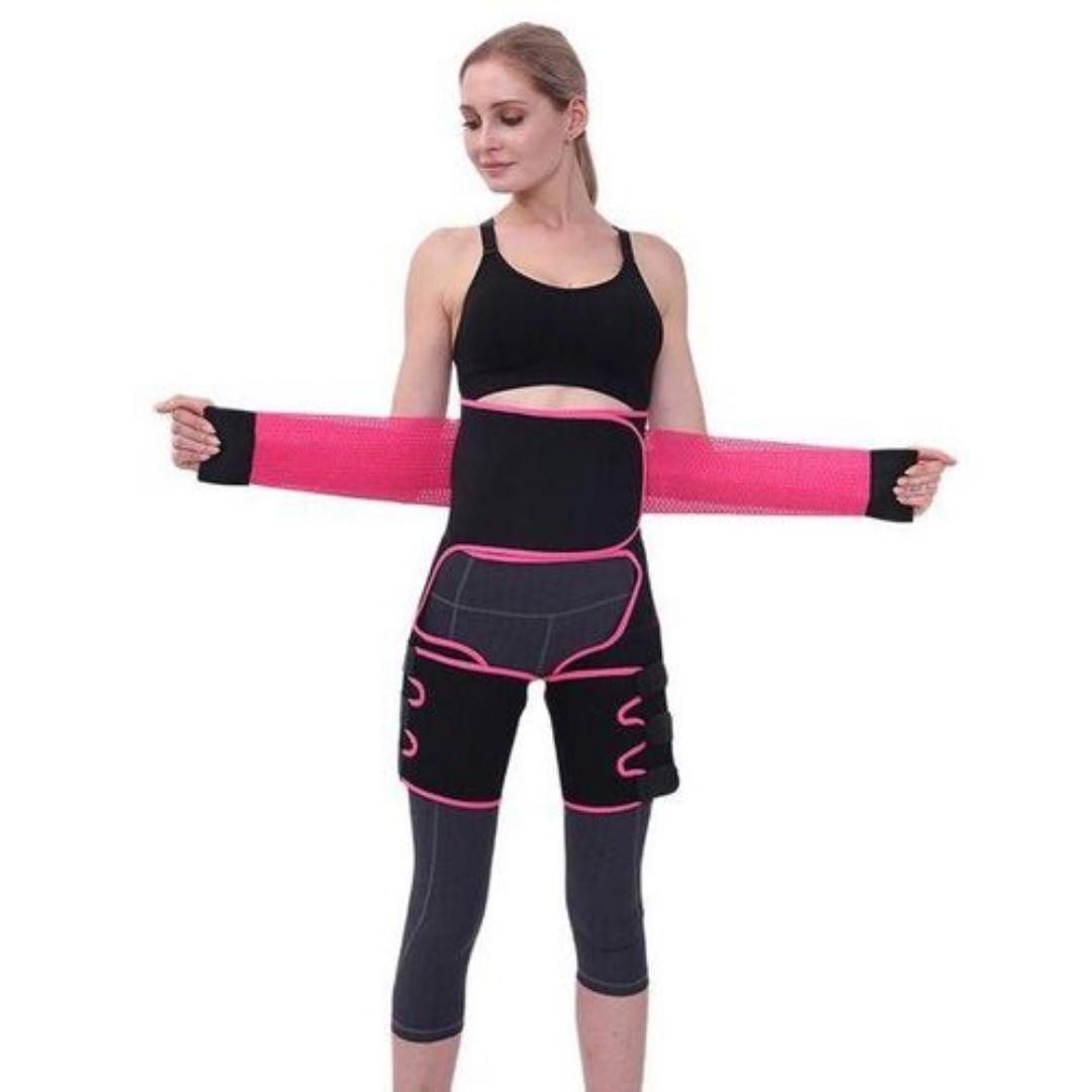 3 one body trainer Thigh trimmer, waist trainer, butt lifter. Available in black and pink as shown in the photo