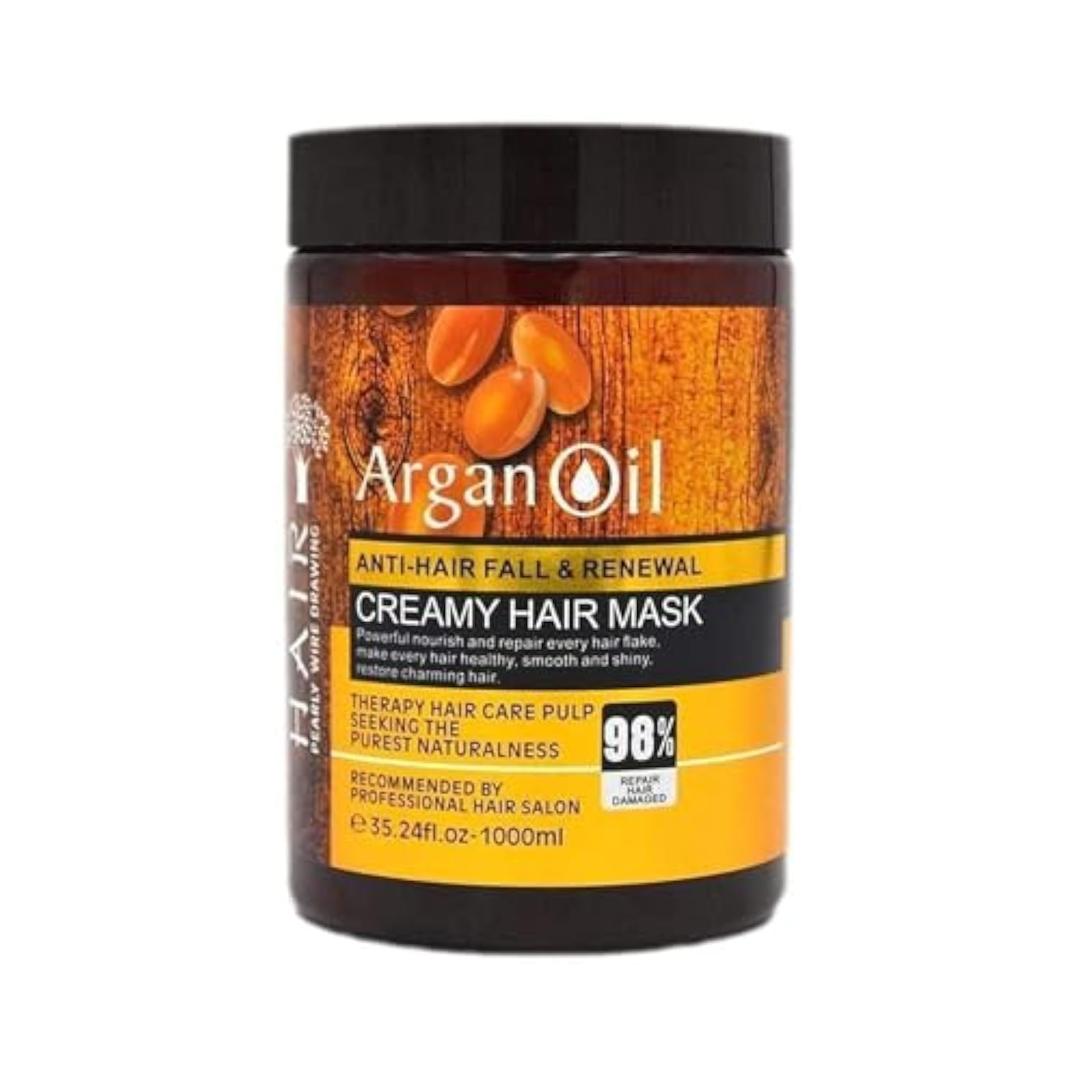 Argan Oil Anti-Hair Fall & Renewal Hair Mask | Deep Nourishment & Repair | For Dry & Damaged Hair | With Vitamins & Antioxidants | Vegan & Cruelty-Free | 1000 ml