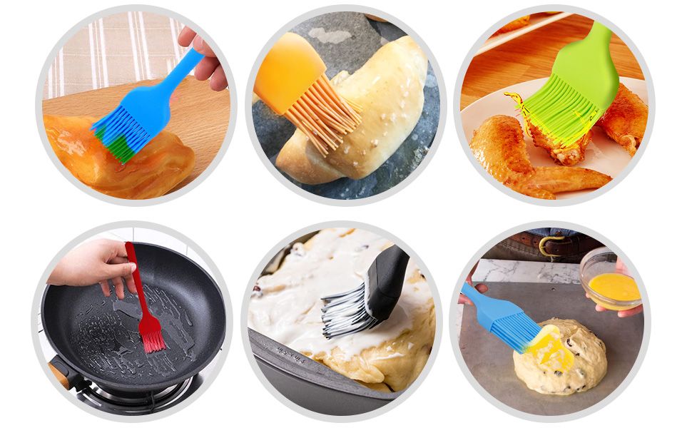 Heat Resistant Food Grade Basting Silicone Baking Oil Brush  for Nonstick Cookware Bakeware Tools | Cake | Pastry | Barbecue | Cooking | Dosa Tawa| Assorted Color