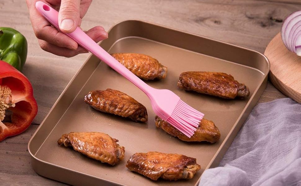 Heat Resistant Food Grade Basting Silicone Baking Oil Brush  for Nonstick Cookware Bakeware Tools | Cake | Pastry | Barbecue | Cooking | Dosa Tawa| Assorted Color
